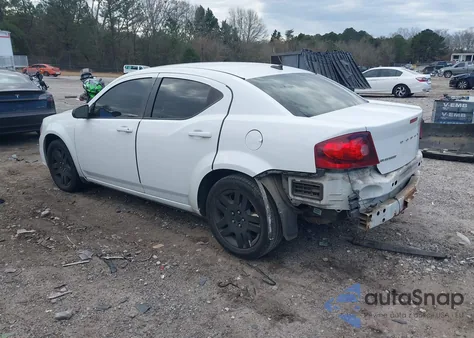 2013 Dodge Avenger Se из США, поврежденный, VIN 1C3CDZAB9DN646463